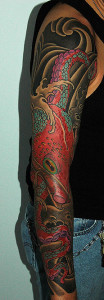 dana helmuth red octopus sleeve